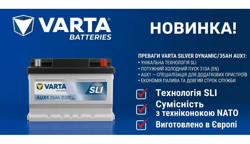 Новинка вспомогательный аккумулятор VARTA