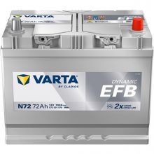 Автомобильный аккумулятор VARTA Blue Dynamic EFB N72 6СТ-72Ah АзЕ ASIA 760A (EN) 572501076