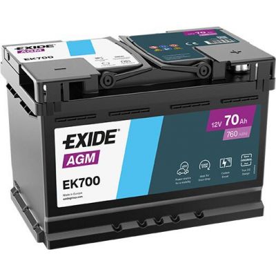 Автомобильный аккумулятор EXIDE Start-Stop AGM 6СТ-70Ah АзЕ 760A (EN) EK700