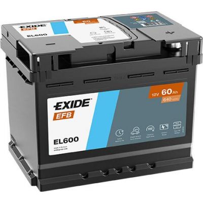 Автомобильный аккумулятор EXIDE Start-Stop EFB 6СТ-60Ah АзЕ 640A (EN) EL600