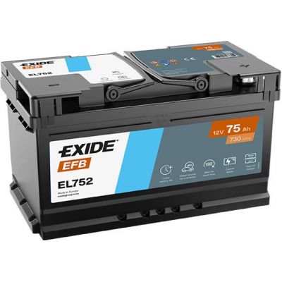 Автомобільний акумулятор EXIDE Start-Stop EFB 6СТ-75Ah АзЕ 730A (EN) EL752