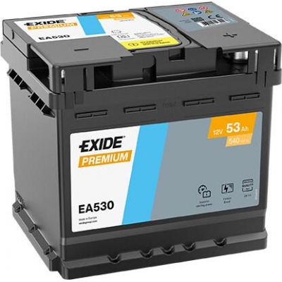 Автомобильный аккумулятор EXIDE Premium Carbon Boost 2.0 6СТ-53Ah АзЕ 540A (EN) EA530