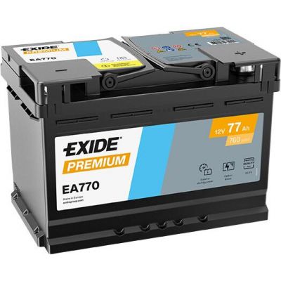 Автомобильный аккумулятор EXIDE Premium Carbon Boost 2.0 6СТ-77Ah АзЕ 760A (EN) EA770