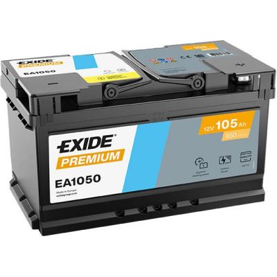 Автомобільний акумулятор EXIDE Premium Carbon Boost 2.0 6СТ-105Ah АзЕ 850A (EN) EA1050