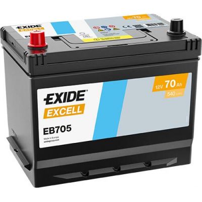 Автомобильный аккумулятор EXIDE Excell 6СТ-70Ah Аз ASIA 540A (EN) EB705