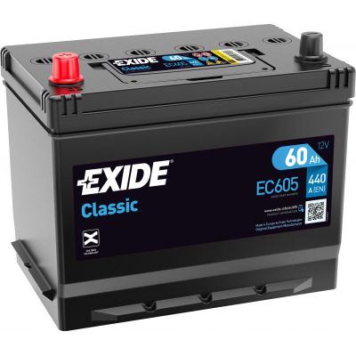 Автомобільний акумулятор EXIDE Classic 6СТ-60Ah Аз ASIA 440A (EN) EC605