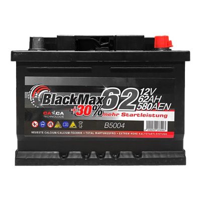 Автомобільний акумулятор BlackMax 6СТ-62Ah АзЕ 580A (EN) B5004