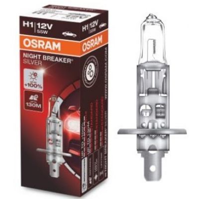 Автолампа Osram Night Breaker Silver (P14.5s, H1, 3200K, 12V, 55W) 64150 NBS