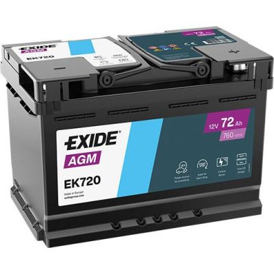 Автомобільний акумулятор EXIDE START-STOP AGM 6СТ-72Ah АзЕ 760 (EN) EK720