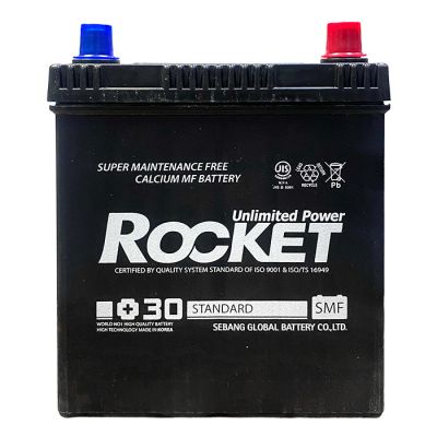 Автомобильный аккумулятор ROCKET 6СТ- 40Ah ASIA АзЕ 340А (CCA) SMF 42B19LS