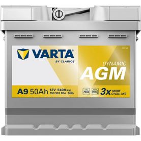 Автомобильный аккумулятор Varta Silver Dynamic  А9 AGM 6СТ- 50Ah АзЕ 540А (EN) 550901054