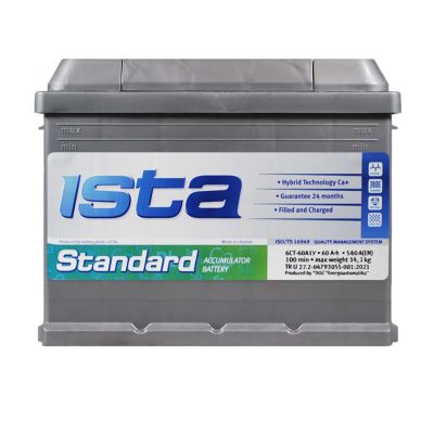 Автомобільний акумулятор Ista Standard 6СТ-60Ah Аз 540А (EN) 5600302250