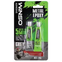 Клей епоксидний двокомпонентний WINSO Metal Epoxy сірий 20г 300300
