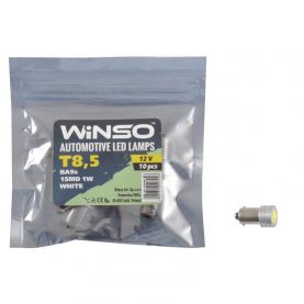 Лампа WINSO 12V SMD T8.5 BA9s 1LED 1W white 10шт