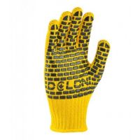 Перчатки Ладони трикотажные желтые с ПВХ 4078