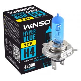 Лампа галогенна WINSO 12V H4 HYPER BLUE 4200K 60-55W P43t-38 712440