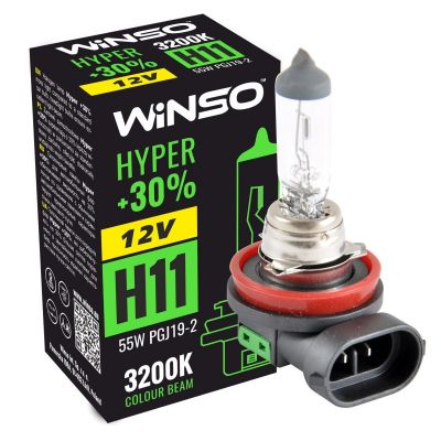 Лампа галогенна WINSO 12V H11 HYPER 55W PGJ19-2 712810