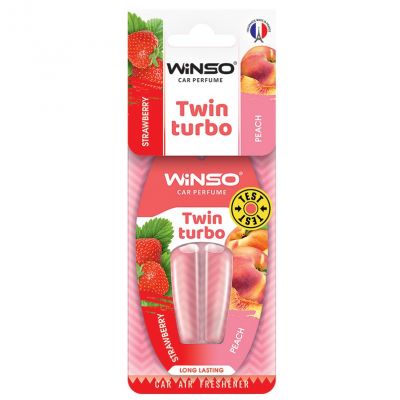 Освежитель воздуха с двойной капсулой Winso Twin Turbo Strawberry-Peach 538780