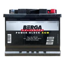 Автомобильный аккумулятор BERGA Power Block AGM 6СТ-60Ah Аз 680А (EN) 5609010687502