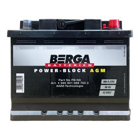 Автомобільний акумулятор BERGA Power Block AGM 6СТ-60Ah Аз 680А (EN) 5609010687502