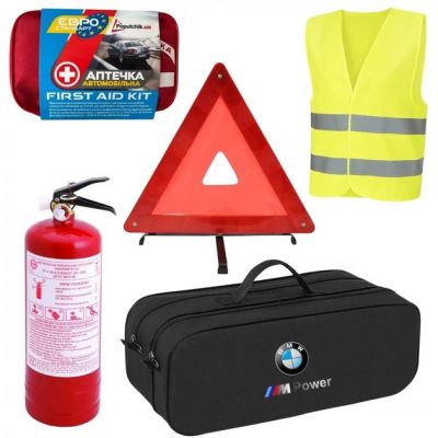 Сумка-набор автомобилиста Евростандарт BMW черная 2 отдела 01-024-Е