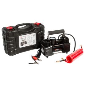 Компрессор автомобильный двухпоршневой Poputchik 85л/мин, 10 АТМ