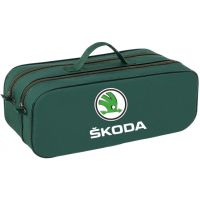 Сумка-органайзер в багажник з логотипом Skoda зелена 50 х 18 х 18 см