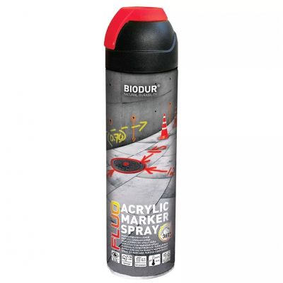 Краска сигнальная маркировочная красная BIODUR аэрозоль 500мл