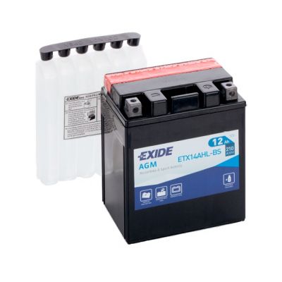 Мото аккумулятор EXIDE AGM 6СТ-12Ah Аз 210А (EN) ETX14AHL-BS