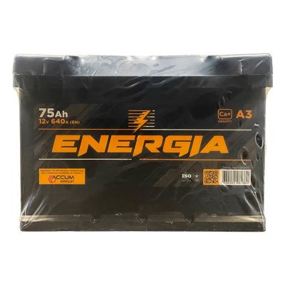 Автомобільний акумулятор ENERGIA 6СТ-75Ah АзЕ 640A (EN)