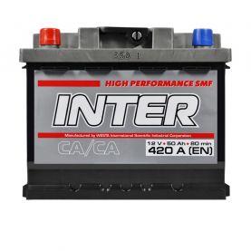 Автомобильный аккумулятор INTER high performance 6СТ-50Ah Аз 420A inter21