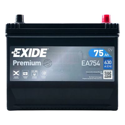 Автомобильный аккумулятор EXIDE Premium 6СТ-75Ah АзЕ ASIA 630A (EN) EA754