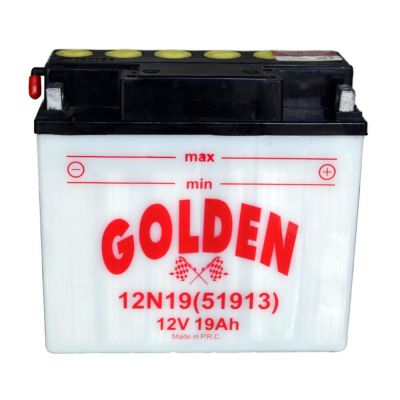 Аккумулятор мото GOLDEN 12V, 19Ah MF (12N19)
