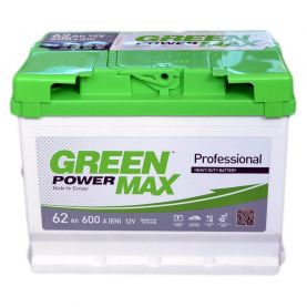Автомобильный аккумулятор GREEN POWER MAX 6СТ-62Ah Аз 600A (EN)