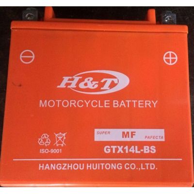 Аккумулятор мото H&T AGM 12V,14Ah, (GTX14L-BS)