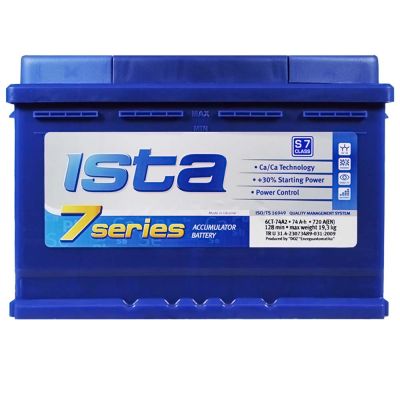 Автомобильный аккумулятор ISTA 7 Series 6СТ-74Ah АзЕ 720A 5740404209