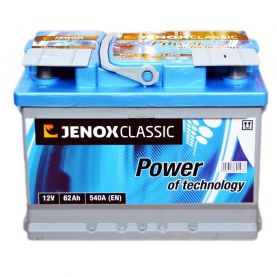 Автомобильный аккумулятор JENOX Classic 6СТ-62Ah АзЕ 540A (EN) R062622AC