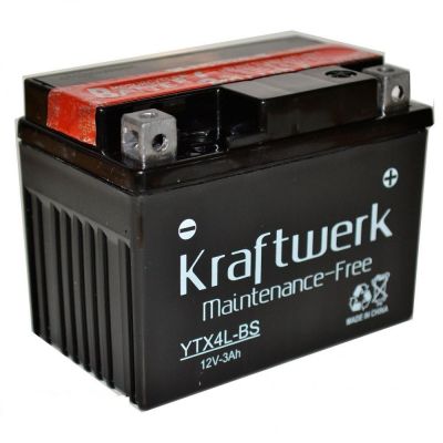 Аккумулятор мото KRAFTWERK 3Ah Ев YTX4L-BS