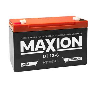 Аккумулятор тяговый MAXION AGM 12Ah 6V OT 12-6