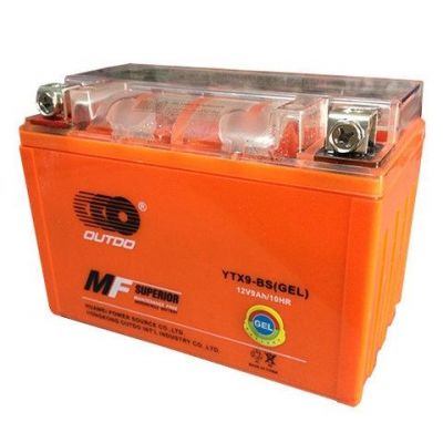 Мото аккумулятор Outdo GEL 6СТ-9Ah Аз 12В 135А (EN) YTX9-BS GEL