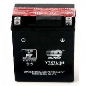Мото акумулятор Outdo 6СТ-6Ah АзЕ 12В 100А (EN) YTX7L-BS