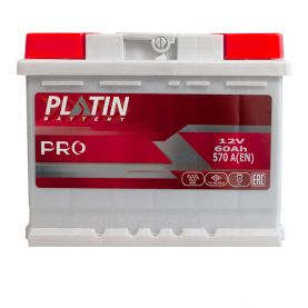 Автомобильный аккумулятор PLATIN Pro MF 6СТ-60Ah Аз 570A 5552355