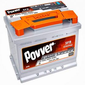 Автомобільний акумулятор POVVER 6СТ-55Ah АзЕ 540A (EN) LB1.55.054.A