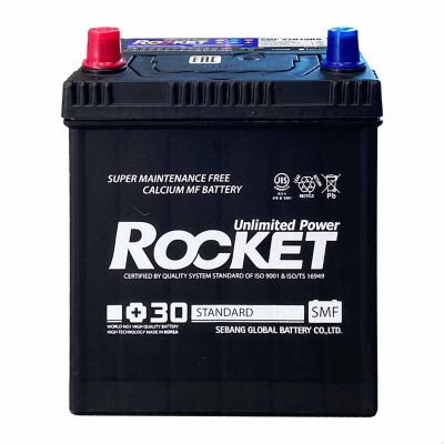 Автомобильный аккумулятор ROCKET Japan 6СТ-40Ah Аз ASIA 340A (CCA) ТК с переходником под клемму STD SMF 42B19R