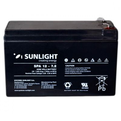 Аккумулятор тяговый SUNLIGHT 7.2Ah 12V