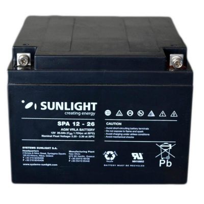 Аккумулятор тяговый SUNLIGHT 26Ah 12V
