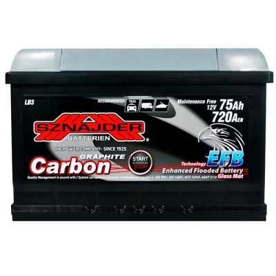 Автомобильный аккумулятор SZNAJDER Carbon Start Stop EFB 6СТ-75Ah АзЕ 720A 575 08