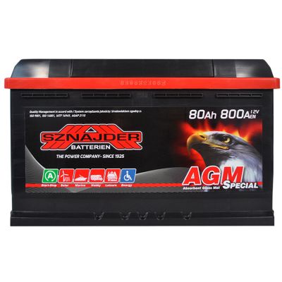 Автомобильный аккумулятор SZNAJDER AGM 6СТ-80Ah АзЕ 800A 580 02