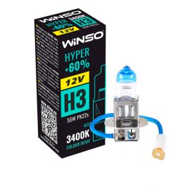Лампа галогенная WINSO (12V H3 HYPER +60% 55W PK22s) 712320