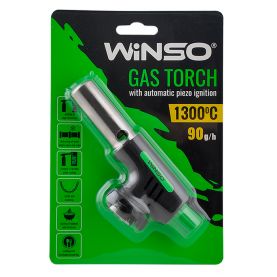 Горелка газовая WINSO с автоматическим пьезоподжигом керамическая защита длина сопла 68мм 260230